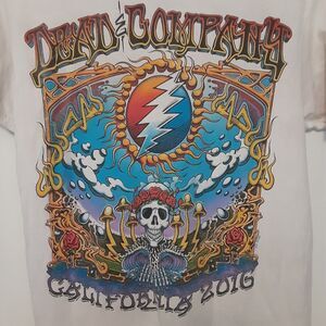 Dead & Company T Shirt Liquid Blue Mens S White Short Sleeve 2016